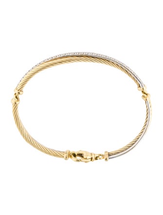 David Yurman 18K Diamond Crossover Link Bracelet