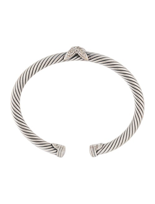 David Yurman Diamond X Cable Cuff Bracelet