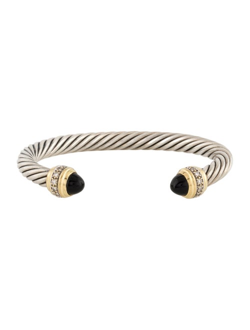 David Yurman Onyx & Diamond Classic Cable Bracelet