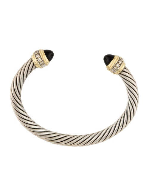 David Yurman Onyx & Diamond Classic Cable Bracelet