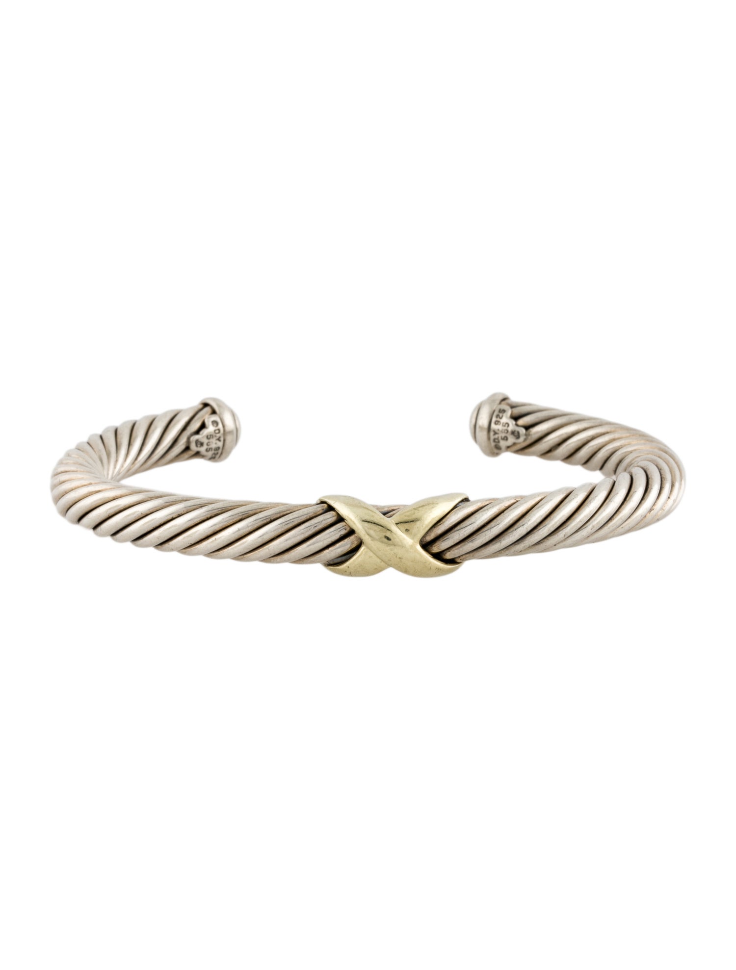 David Yurman Two-Tone X Classic Cable Station Bracelet