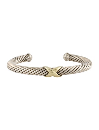David Yurman Two-Tone X Classic Cable Station Bracelet