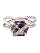 David Yurman Amethyst & Diamond Cable Wrap Ring