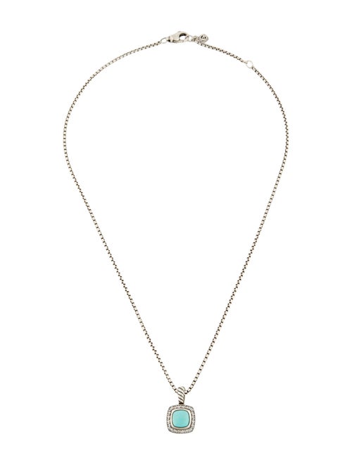 David Yurman Turquoise & Diamond Albion Pendant Necklace