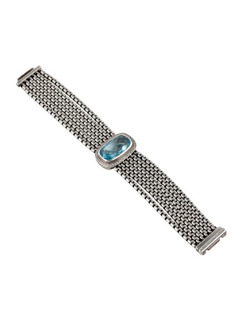 David Yurman Topaz & Diamond Albion Station Multistrand Box Chain Bracelet