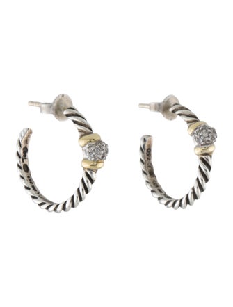 David Yurman Diamond Hoop Earrings