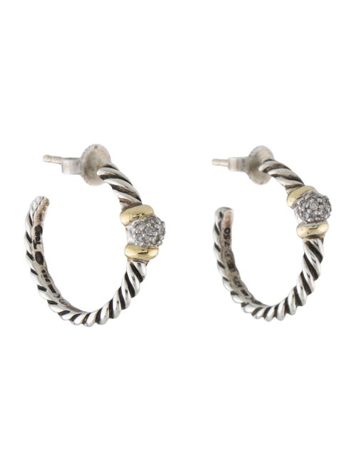 David Yurman Diamond Hoop Earrings