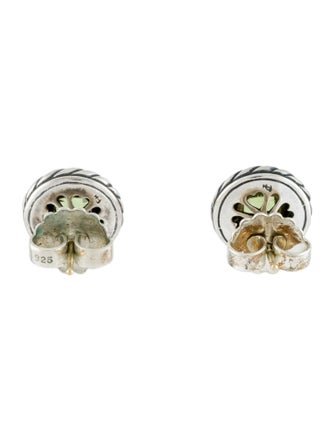 David Yurman Peridot Cable Cookie Stud Earrings