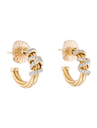 David Yurman 18K Diamond Helena Hoop Earrings