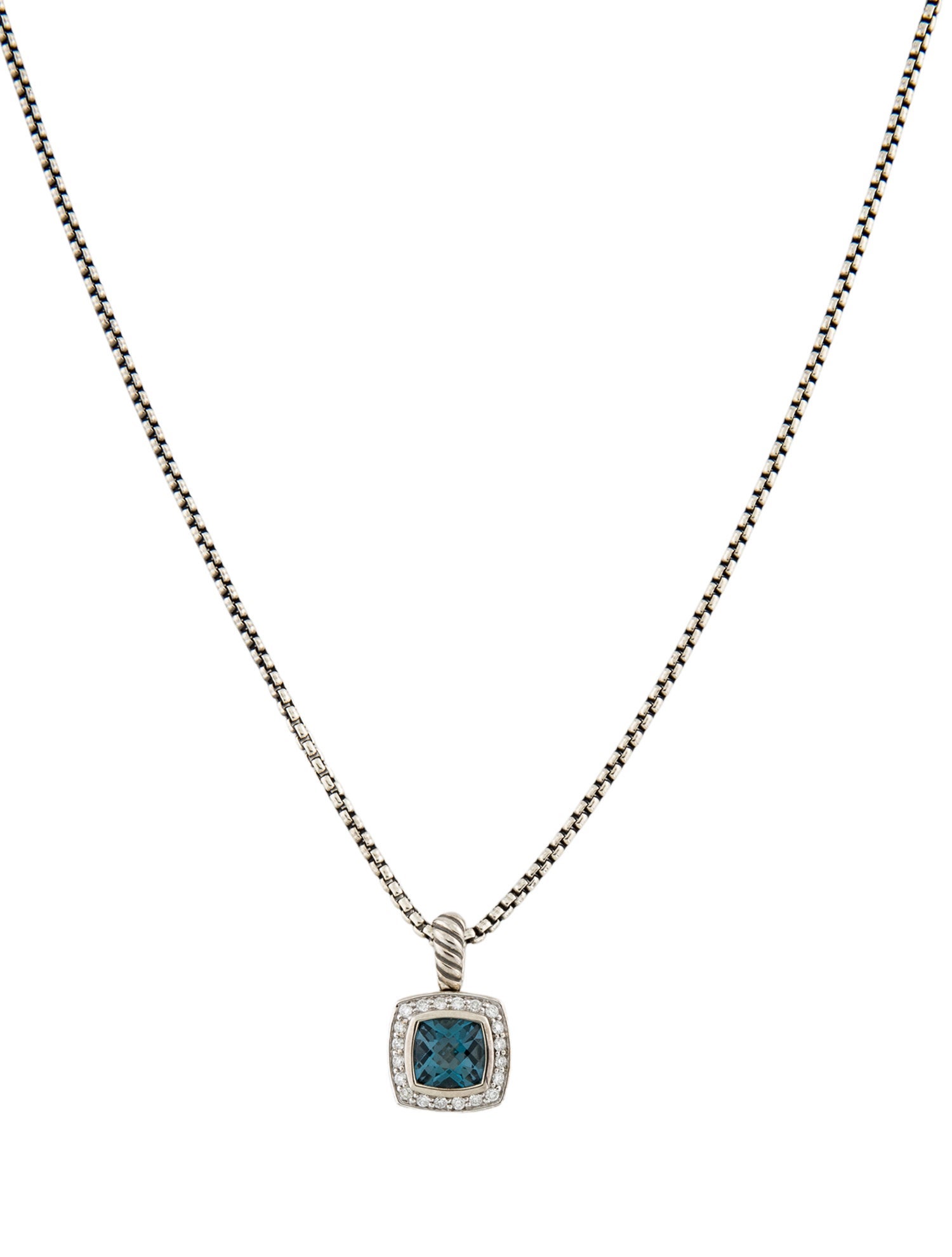 David Yurman Topaz & Diamond Petite Albion Pendant Necklace