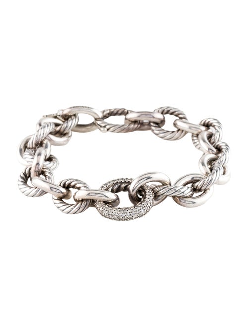 David Yurman Diamond Large Oval Link Bracelet