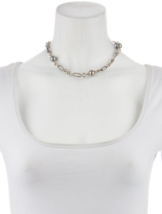 David Yurman Pearl Figaro Station Necklace