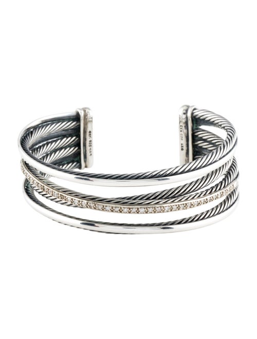 David Yurman Diamond Four-Row Crossover Cuff