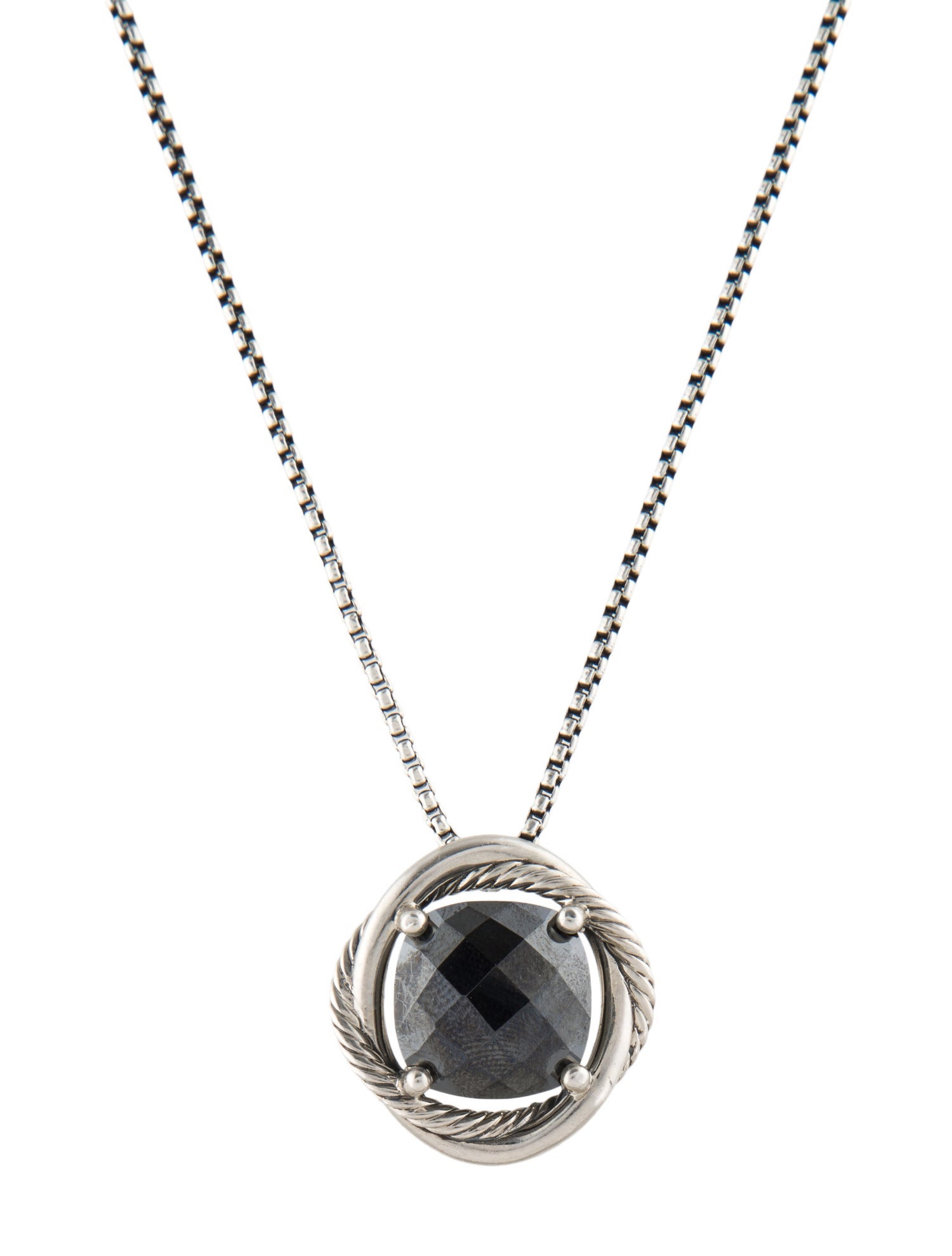 David Yurman Hematine Infinity Pendant Necklace