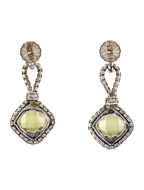 David Yurman Quartz & Diamond Cushion on Point Earrings