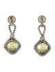 David Yurman Quartz & Diamond Cushion on Point Earrings