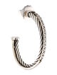 David Yurman Two-Tone Diamond Single Hoop Earring