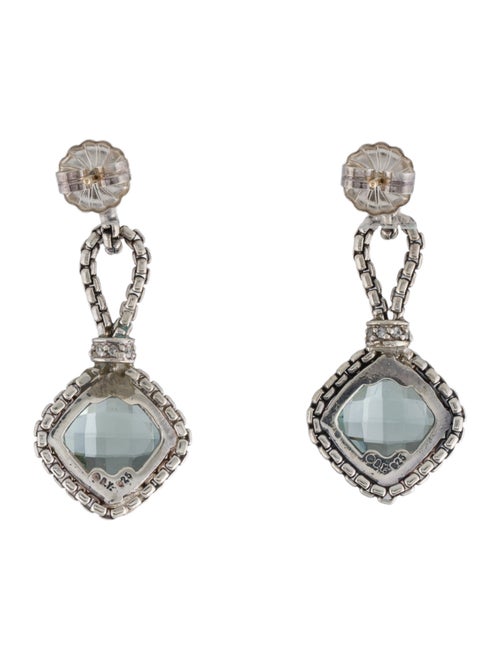 David Yurman Prasiolite & Diamond Cushion on Point Earrings