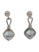 David Yurman Prasiolite & Diamond Cushion on Point Earrings