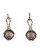 David Yurman Smoky Quartz & Diamond Cushion on Point Earrings