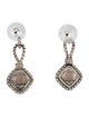 David Yurman Smoky Quartz & Diamond Cushion on Point Earrings