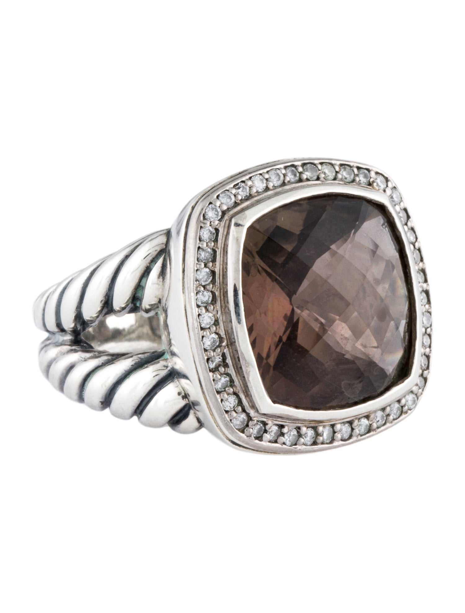 David Yurman Smoky Quartz & Diamond Albion Ring