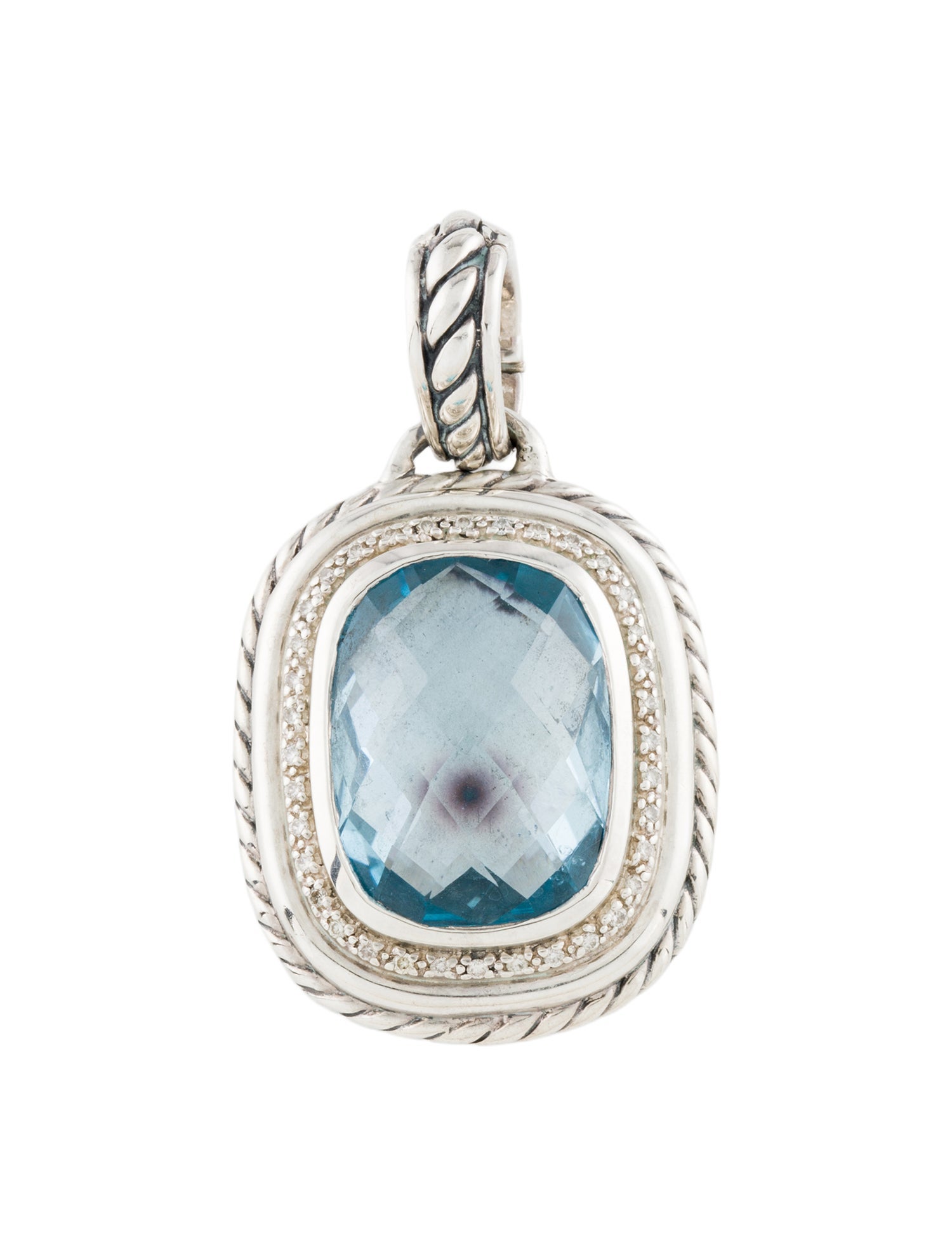 David Yurman Topaz & Diamond Enhancer Pendant