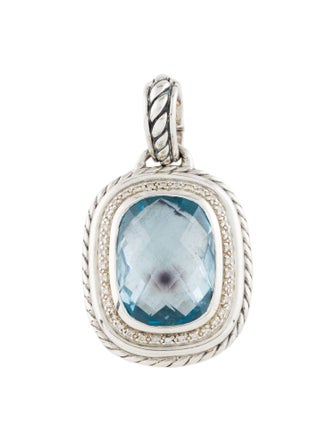 David Yurman Topaz & Diamond Enhancer Pendant