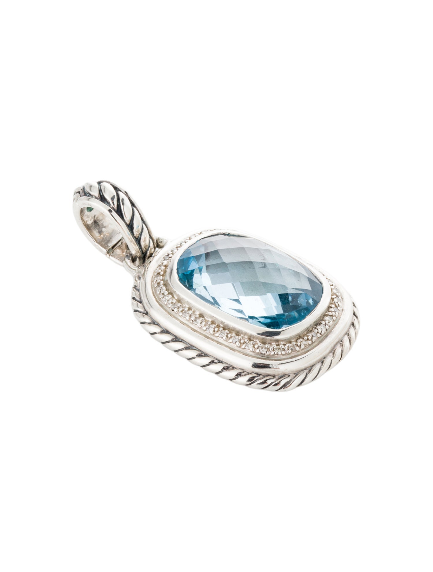 David Yurman Topaz & Diamond Enhancer Pendant