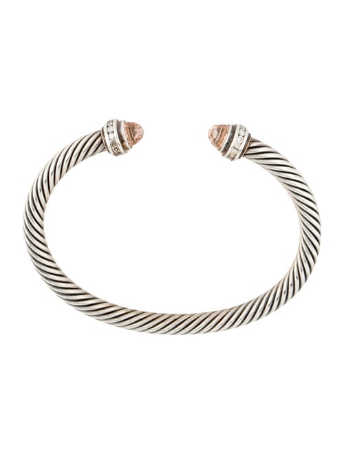 David Yurman Morganite & Diamond Classic Cable Cuff Bracelet, 5mm