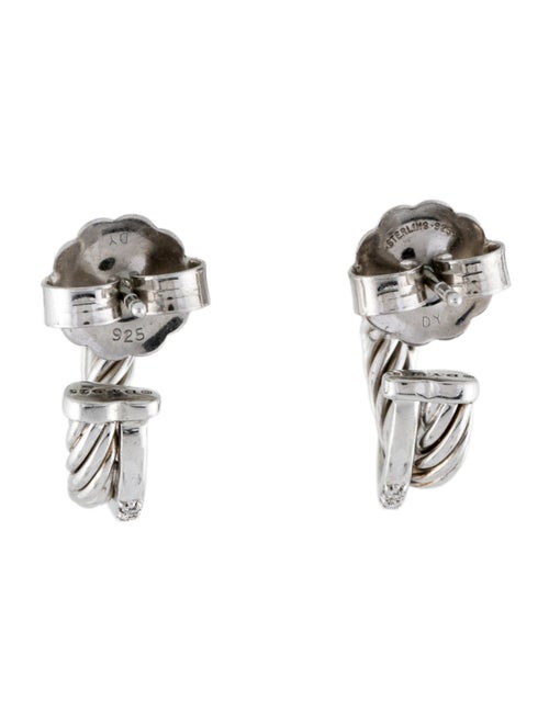 David Yurman Diamond Petite Crossover Hoop Earrings