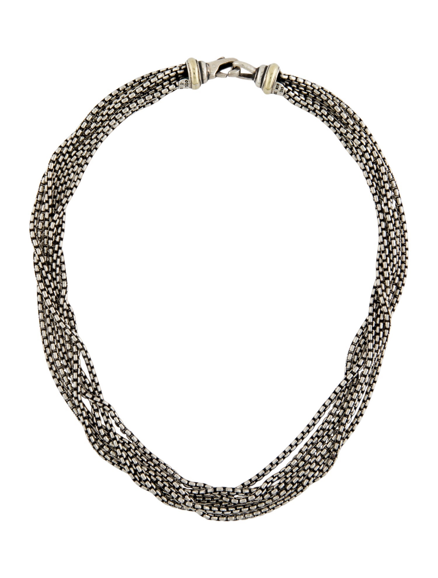 David Yurman Two-Tone Multistrand Box Chain Necklace