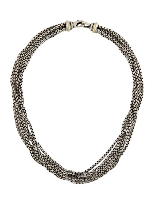 David Yurman Two-Tone Multistrand Box Chain Necklace