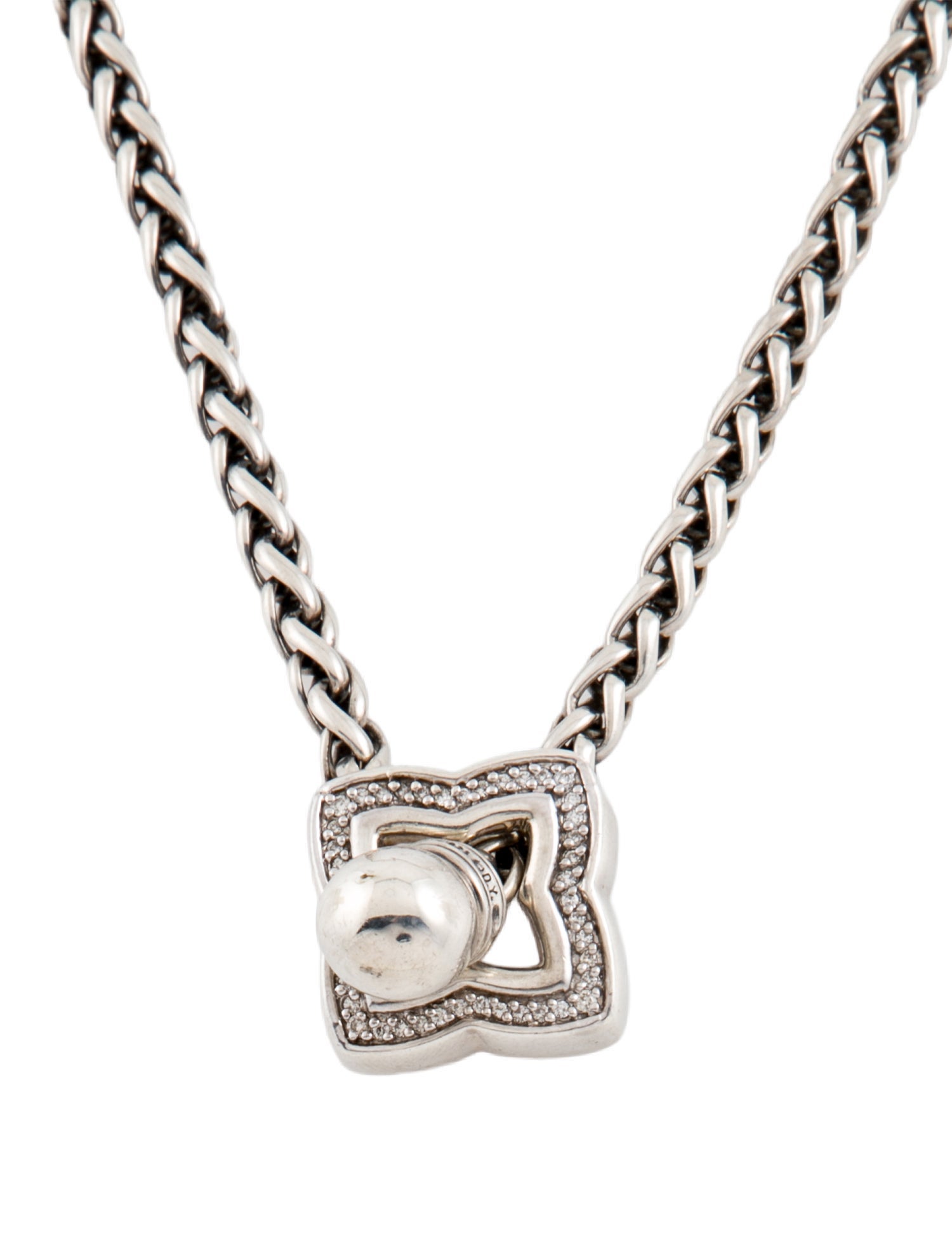 David Yurman Diamond Venetian Quatrefoil Adjustable Lariat Necklace