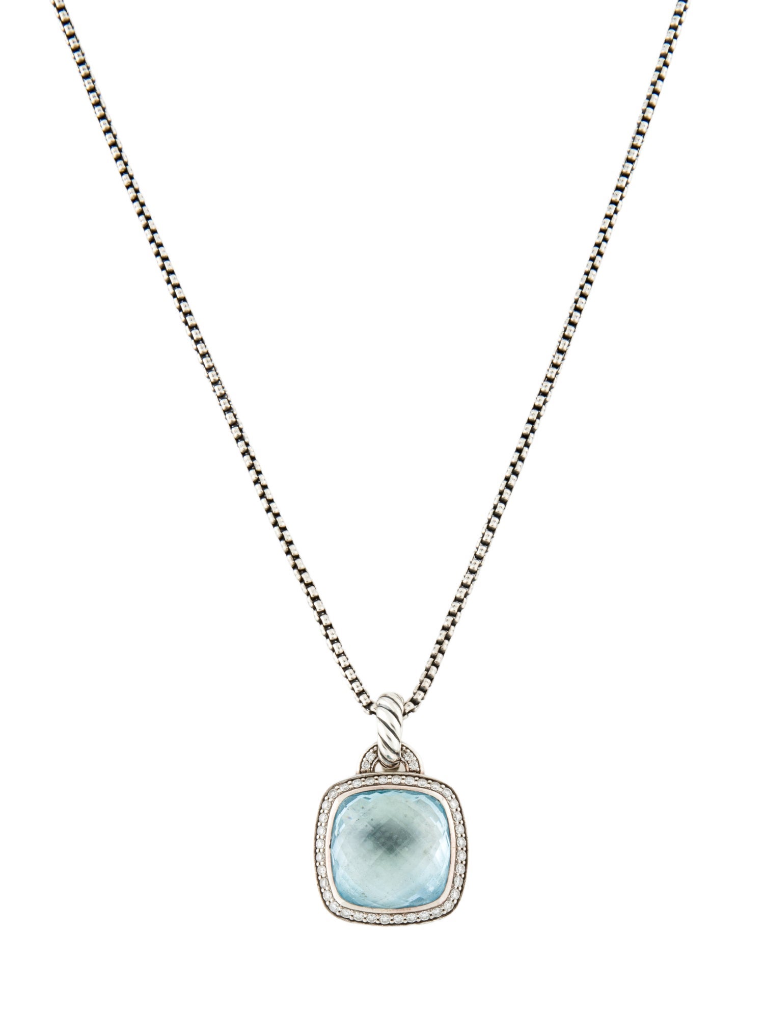 David Yurman Topaz & Diamond Albion Pendant Necklace