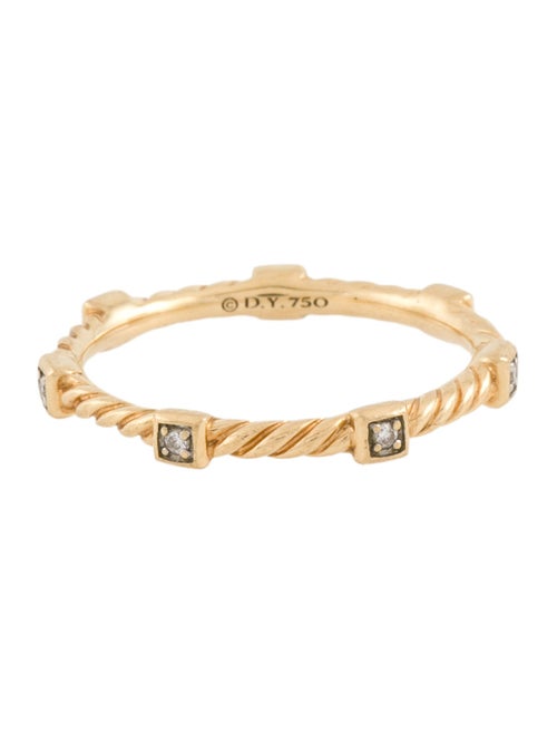 David Yurman 18K Diamond Cable Collectibles® Stations Stack Ring