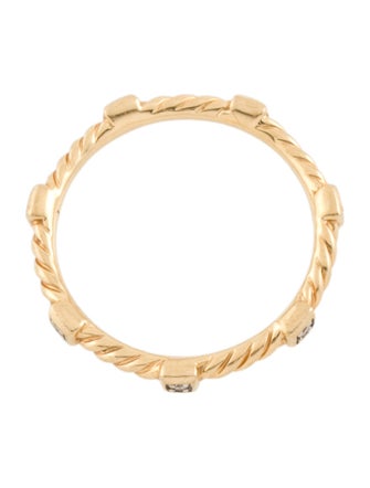 David Yurman 18K Diamond Cable Collectibles® Stations Stack Ring