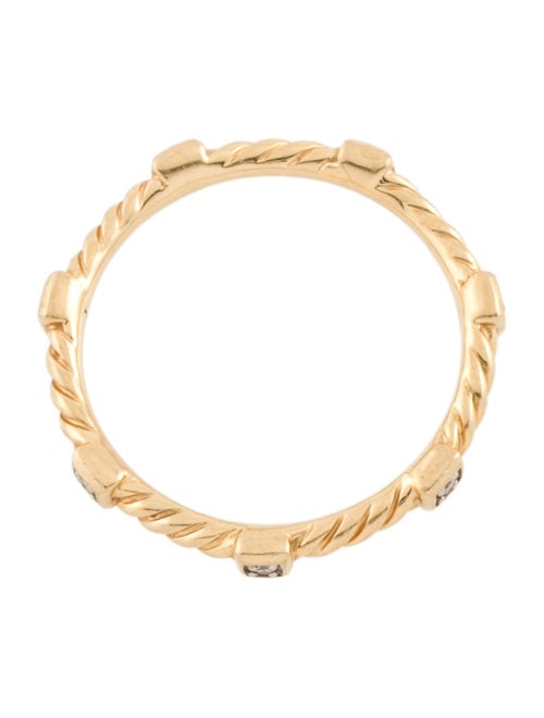 David Yurman 18K Diamond Cable Collectibles® Stations Stack Ring