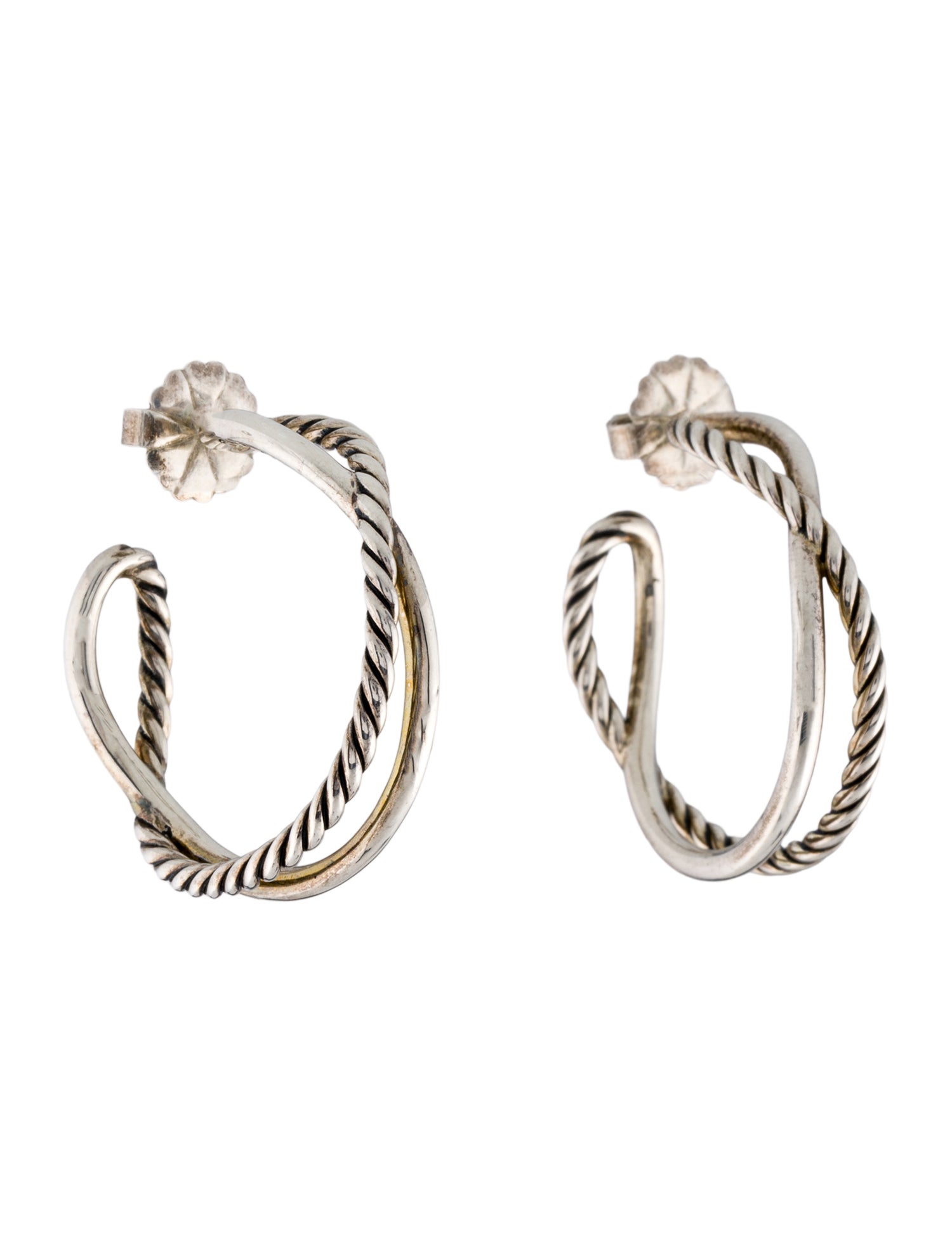 David Yurman Crossover Hoop Earrings