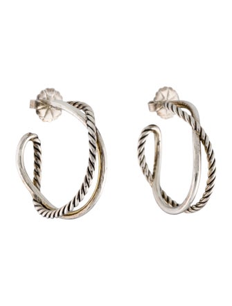 David Yurman Crossover Hoop Earrings