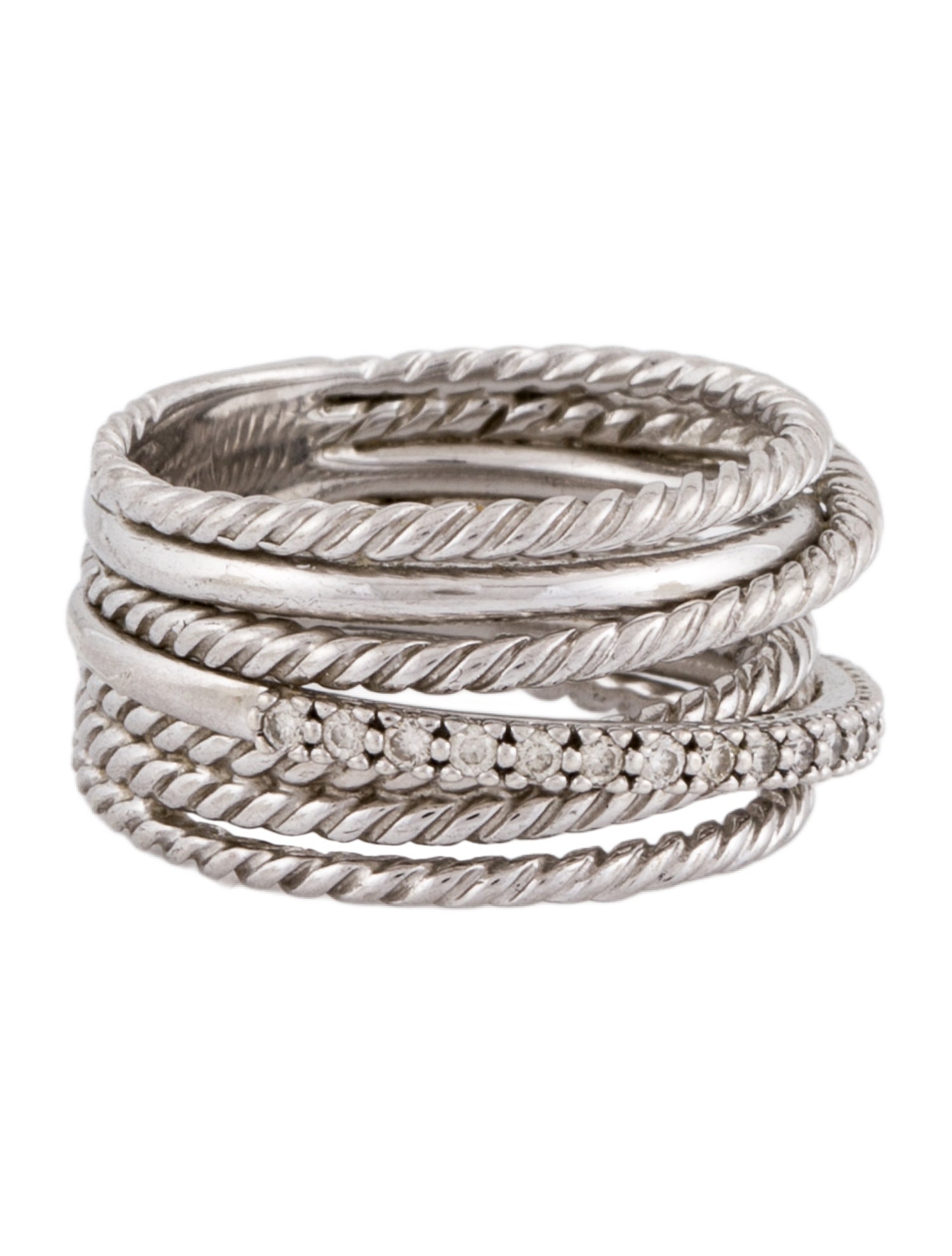 David Yurman Diamond Crossover Ring