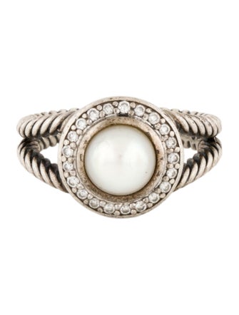 David Yurman Pearl & Diamond Cocktail Ring