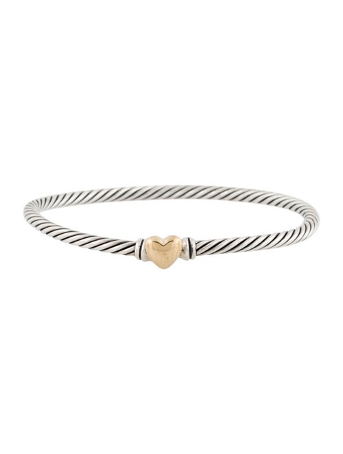 David Yurman Two-Tone Cable Heart Station Bracelet