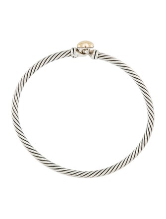 David Yurman Two-Tone Cable Heart Station Bracelet