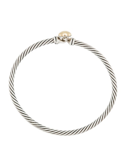 David Yurman Two-Tone Cable Heart Station Bracelet