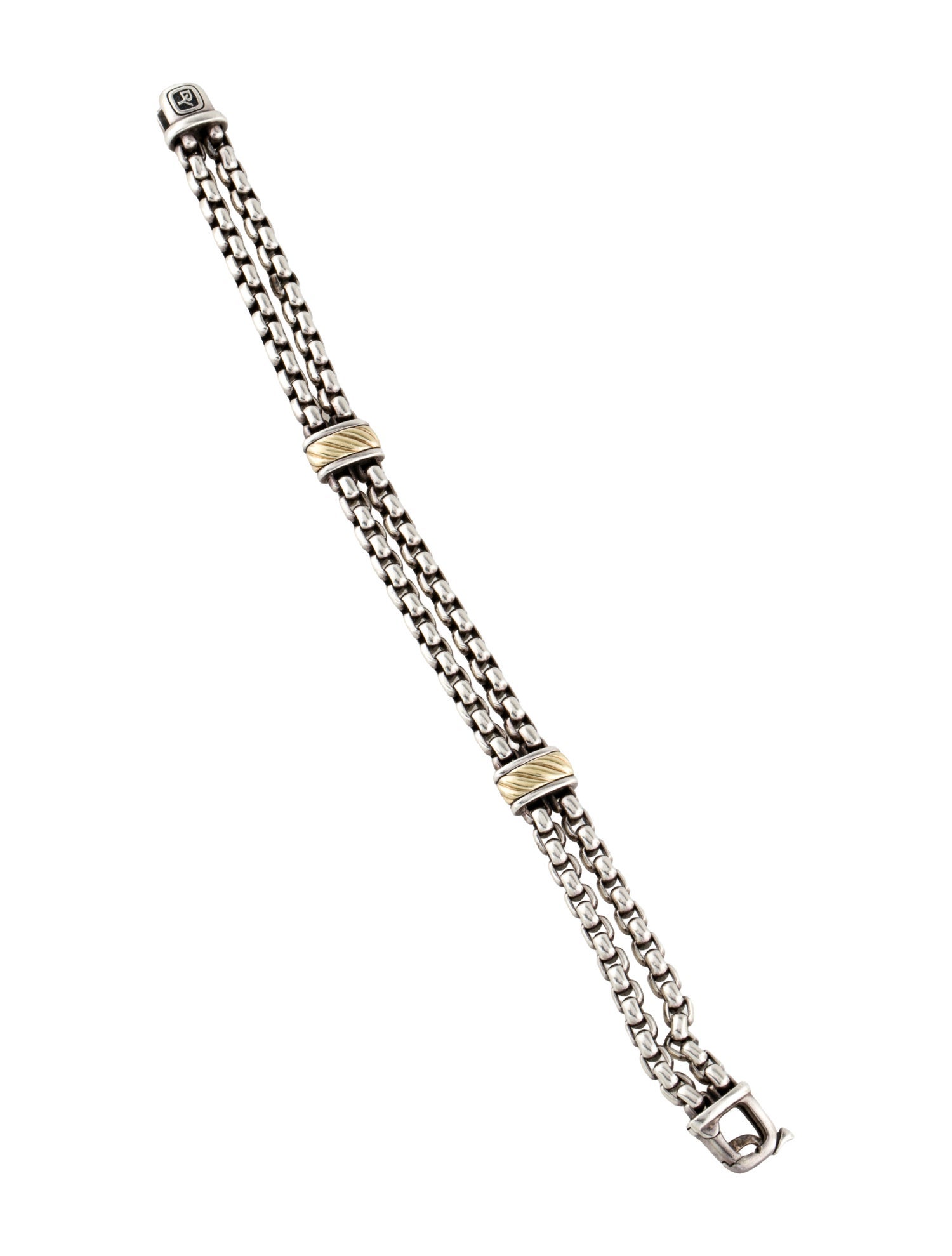 David Yurman Two-Tone Double Strand Box Chain Bracelet