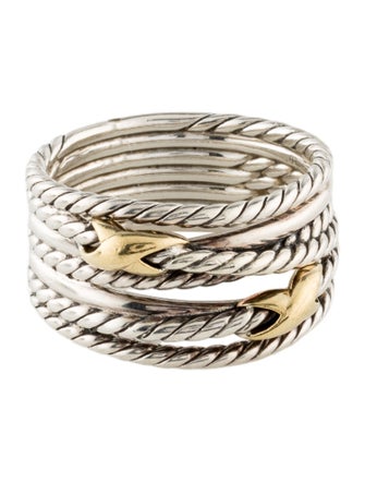David Yurman Two-Tone Double X Crossover Ring