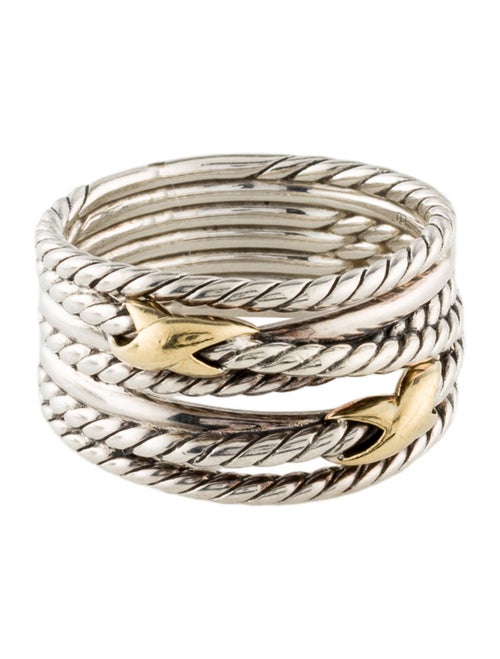David Yurman Two-Tone Double X Crossover Ring