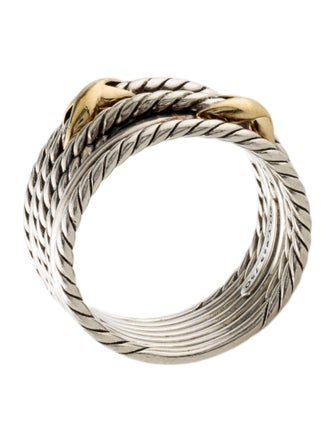 David Yurman Two-Tone Double X Crossover Ring