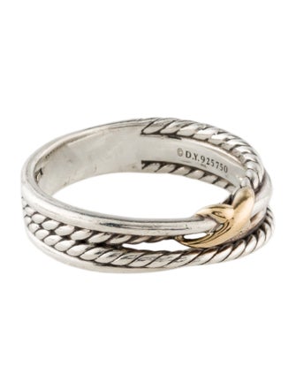 David Yurman Two-Tone X Crossover Band Ring